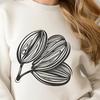 A single coffee bean illustration A single coffee bean with its seeds visible, rendered as a vector graphic.