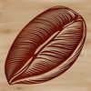 A stylized illustration of a single coffee bean in vector format, suitable for digital design projects.