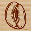 An illustrative coffee bean in vector format, suitable for graphic design and digital use.
