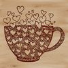Coffee Lover's Cup Graphic A cup with a design featuring love hearts, perfect for serving coffee.