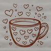 A simple cup design featuring heart motifs, suitable for printing or cutting out with a Cricut machine.