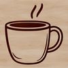 Simple line drawing illustration of a cup used for drinking coffee.