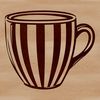 A simple illustration of a cup, suitable for use in digital design and cutting projects.