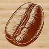A high-resolution illustration of a single coffee bean, ideal for cutting machines like Cricut or laser cutters.