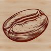 A stylized coffee bean illustration A single coffee bean illustrated as a vector graphic in a clean design.