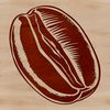 A single coffee bean in detailed vector format.