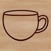Simple line drawing illustration of a cup, suitable for clip art and vector design projects.