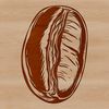 A high-quality SVG illustration of a single coffee bean.