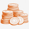 Illustrated Coin Designs A digital illustration of various denominations of coins in a single design.