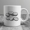 Image of a stack of colorful coins in vector format, ideal for clip art designs.