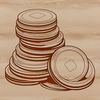 A collection of colorful coins with different designs. A set of coins in various denominations and designs.
