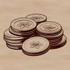 Beautiful Digital Coins SVG Template A set of digital coins in various denominations, created as a scalable vector graphic.