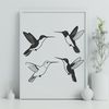 Free Vector Graphic Hummingbird Image A colorful illustration of a hummingbird in flight, suitable for vector graphics design.