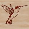 Delicate Bird Silhouette Art A detailed illustration of a hummingbird in flight, created as vector art.