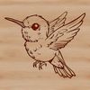 Illustration of a hummingbird in flight, rendered as vector art.