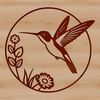 Floral Garden Visitor An illustration of a small bird with iridescent feathers, often found in gardens and outdoor spaces featuring flowers.