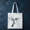 Vibrant Vector Bird Illustration A colorful hummingbird in flight, depicted as a vector graphic illustration.