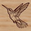 Illustration of a hummingbird bird in motion, showcasing its rapid wing movement.