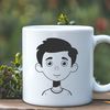 Free Child Clipart Design A young boy sitting on the floor with a neutral expression, depicted in a clean and simple vector design.