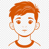 Child Silhouette A young boy with a neutral expression and simple background, suitable for various design applications.