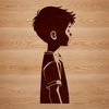 Free Minimalist Boy Clip Art A simple illustration of a young boy with minimal details, suitable for digital cutting and crafting projects.