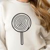 Beautiful Treat Illustration Colorful lollipop with a swirly design on a white background.