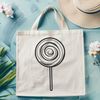 Stylized Lollipop Design An SVG vector design featuring a stylized edible treat in the shape of a candy stick.