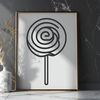 Colorful Candy Treat Vector Icon A vector graphic design element featuring a stylized depiction of a lollipop in various colors.