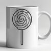 Colorful Treat on White Background A colorful lollipop on a white background, made up of vector shapes and lines.