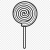 Colorful Candy on a Stick Illustration A colorful illustration of a lollipop, featuring a swirly patterned candy on a stick.