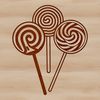Whimsical Candy Stick Illustration A simple vector design of a lollipop candy stick in various colors.