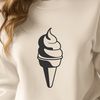 Creative Cone Treat Design A colorful illustration of a scoop of creamy ice cream on a cone.