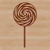 Digital Lolly Icon A digital representation of a classic candy treat featuring a bold stick and rounded top.