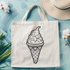 Vector Art Dessert Design A colorful illustration of a scoop of ice cream on a cone, created as a vector graphic.