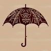 A simple vector illustration of an open umbrella with a sturdy handle and waterproof canopy.
