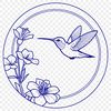 A colorful illustration of a hummingbird perched on a floral arrangement, perfect for crafting or design projects.
