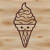 Free Ice Cream Vector Art A stylized graphic representation of a single serving of ice cream dessert.