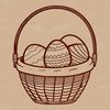 Illustrated Easter egg design featuring colorful patterns and shapes.