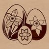 Colorful Spring Floral Easter Design A simple vector illustration of a colorful Easter egg surrounded by stylized spring flowers.