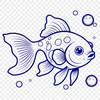 Small Goldfish Illustration A digital illustration of a small goldfish in various poses.