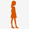 Simple Girl Line Art in Scalable SVG Format Simple line art depiction of a girl, rendered as a scalable SVG file for use in digital designs and crafts.