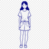 Vector Girl Illustration for Craft Projects A stylized illustration of a young female figure, suitable for vector design and cutting machine projects.