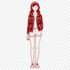 Young Girl Illustration Vector Art A young girl illustration in vector format, suitable for digital design and cutting applications.
