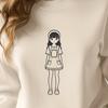Illustrated Girl Clip Art A young girl illustrated in vector format, suitable for cutting machine designs.