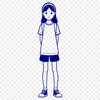 Cute Cartoon Girl SVG Vector Graphic A young girl illustration created as a vector graphic using SVG format.