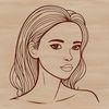 Female silhouette in simple vector art style.