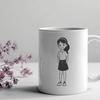 Cartoon Girl Design Template A young girl in a casual outfit with a smiling face, created as a vector graphic.
