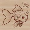 Colorful Aquarium Animal A colorful goldfish swimming in water, suitable for personal or commercial vector art projects.