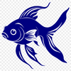 Cute Cartoon Goldfish Silhouette A vector graphic illustration of a goldfish in a small bowl.