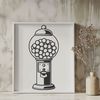 A simple vector illustration of a classic gumball machine, suitable for digital designs and crafts.